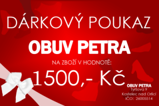 DÁRKOVÝ POUKAZ v hodnotě 1500 Kč červený